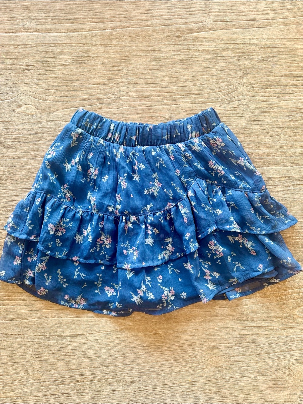 Abercrombie Kids Blue Floral Tiered Skort Girls Size 9/10 NWOT